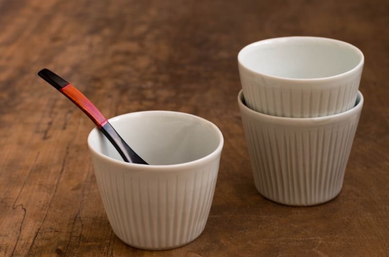 画像5: 高桑英隆　白磁鎬蕎麦猪口