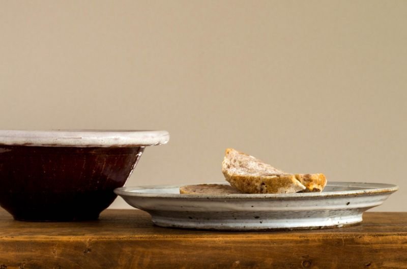 画像5: 福井一伯　粉引7寸リムプレート