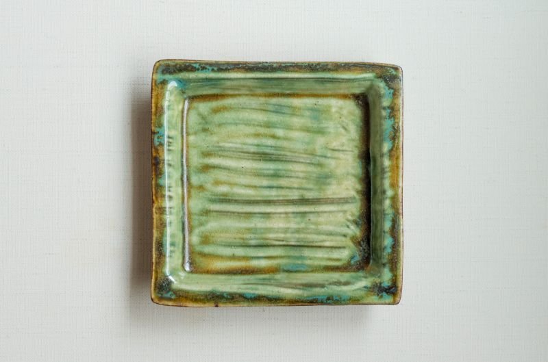 画像5: 北窯・松田米司工房　緑釉・角皿