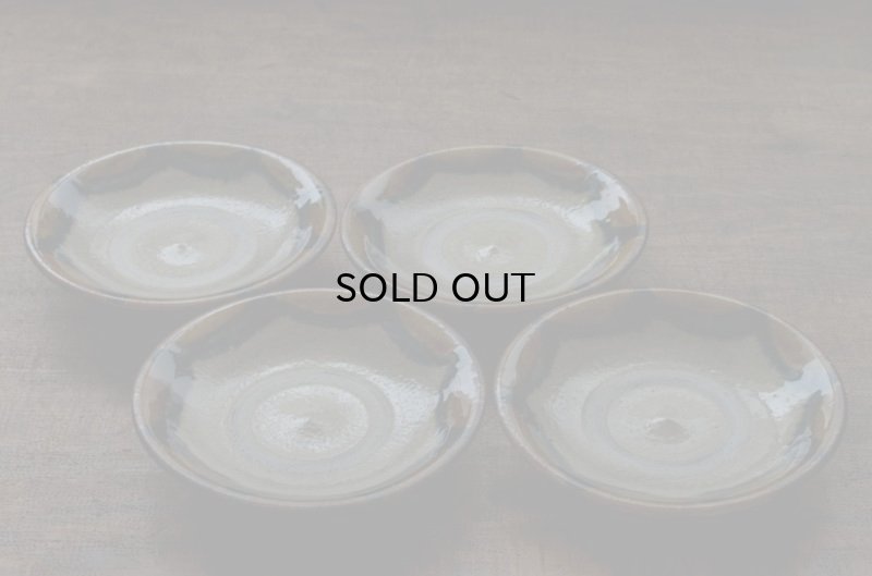 画像7: 北窯・松田米司工房  波文 5寸皿 ( 呉須・飴  )