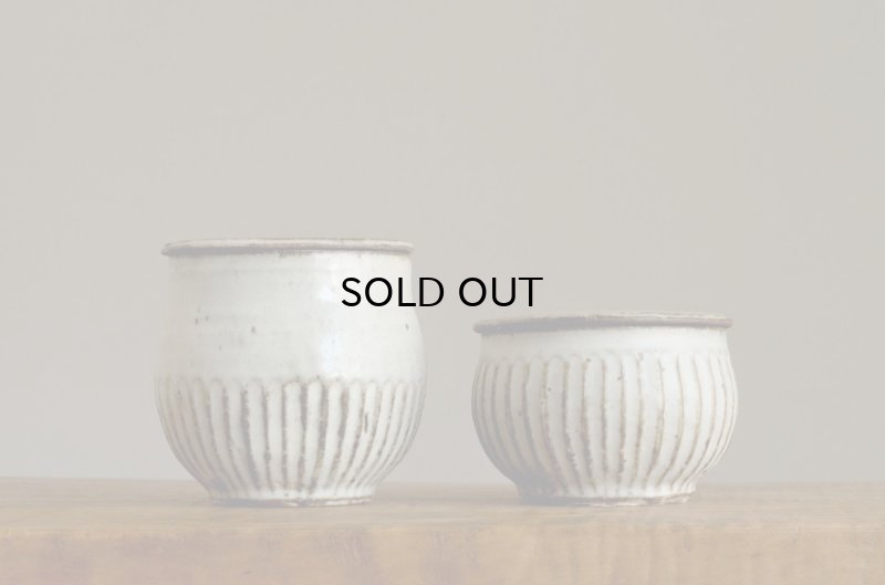 画像14: 福井一伯  マット粉引 塩壷・小