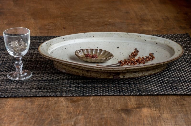 画像6: 福井一伯  粉引オーバル皿・大