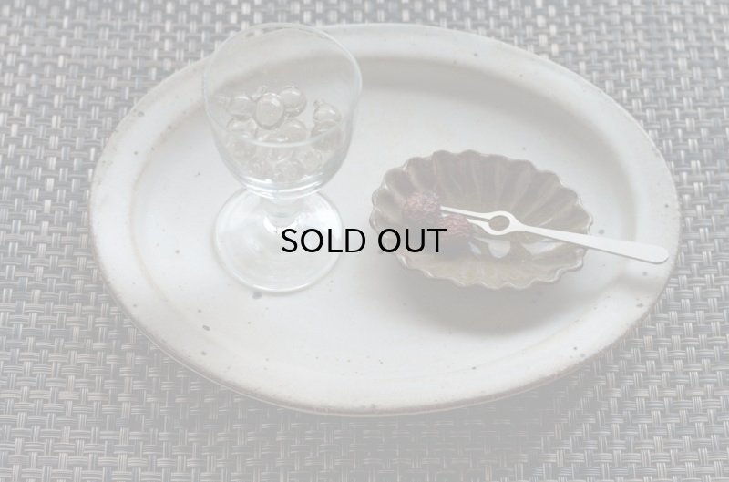 画像3: 福井一伯  粉引オーバル皿・小