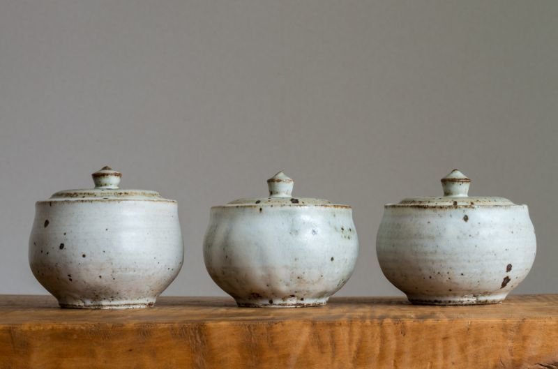 画像6: 福井一伯  粉引 蓋物・小 