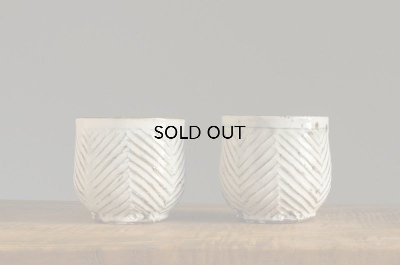 画像6: 福井一伯  粉引マットマグ 矢羽根 a.