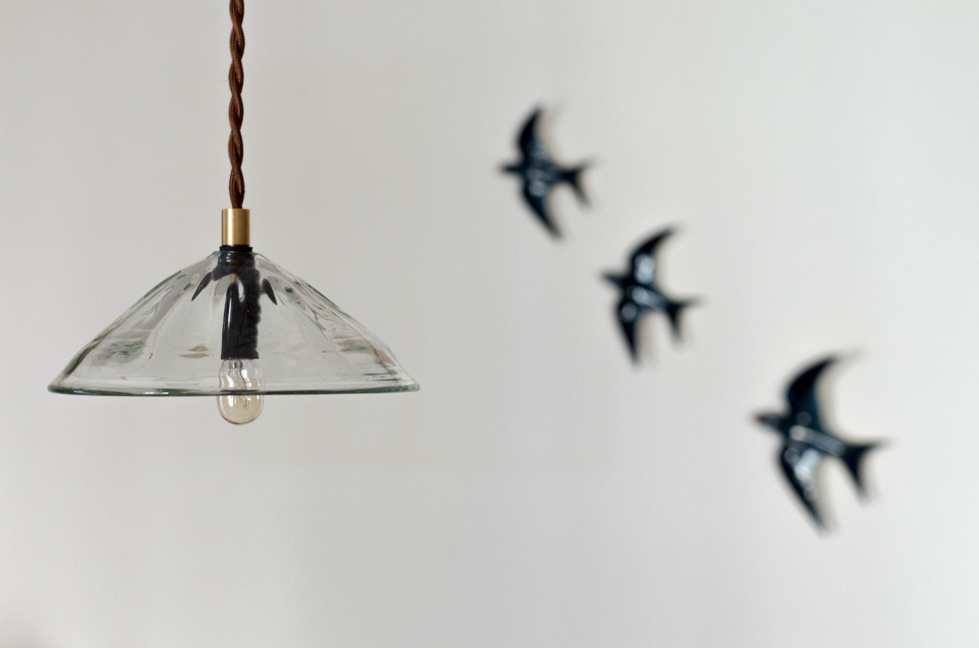 吹きガラス工房 一星  手吹きランプシェード